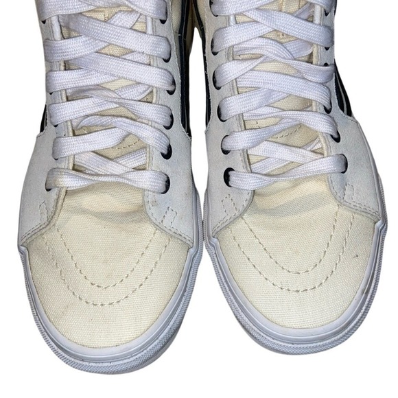 Vans Sk8-Hi Graphic Skate Shoes White Black Men 7 Women 8.5 - Picture 2 of 13